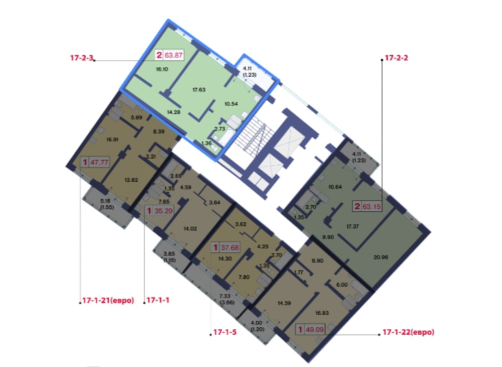 Фото квартиры по адресу Санкт-Петербург г, Приморский пр-кт, д. 62к1 стр 1