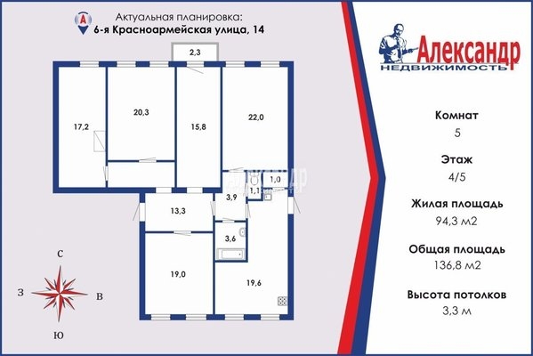 Фото квартиры по адресу Санкт-Петербург г, 6-я Красноармейская ул, д. 14